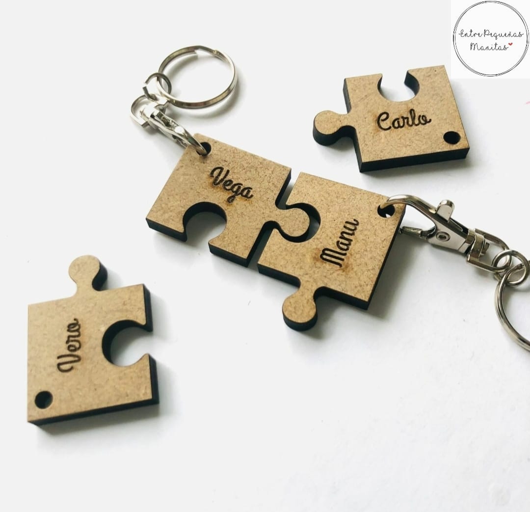 Colgador llaves madera personalizado Puzzle